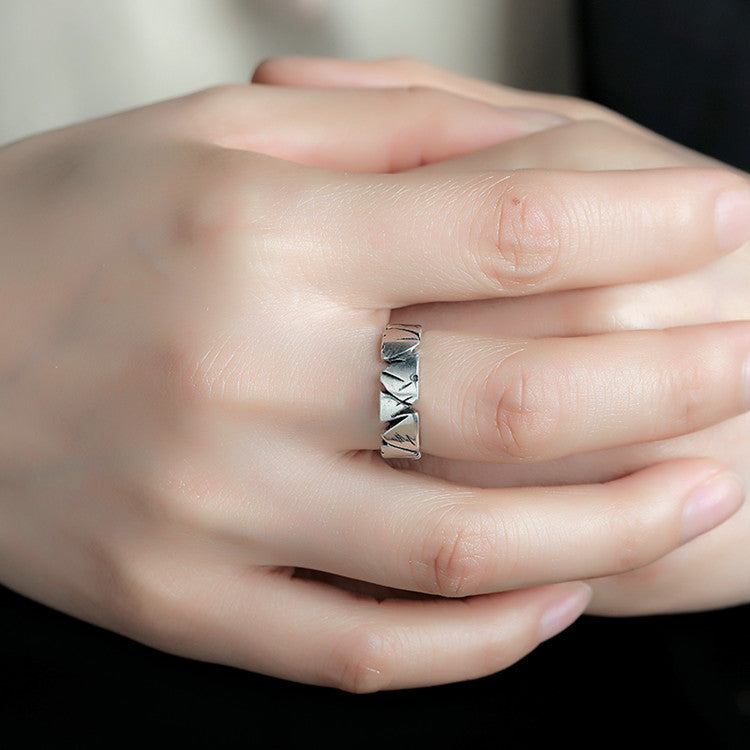 Vintage Made Old Sea And Stone Ring Female