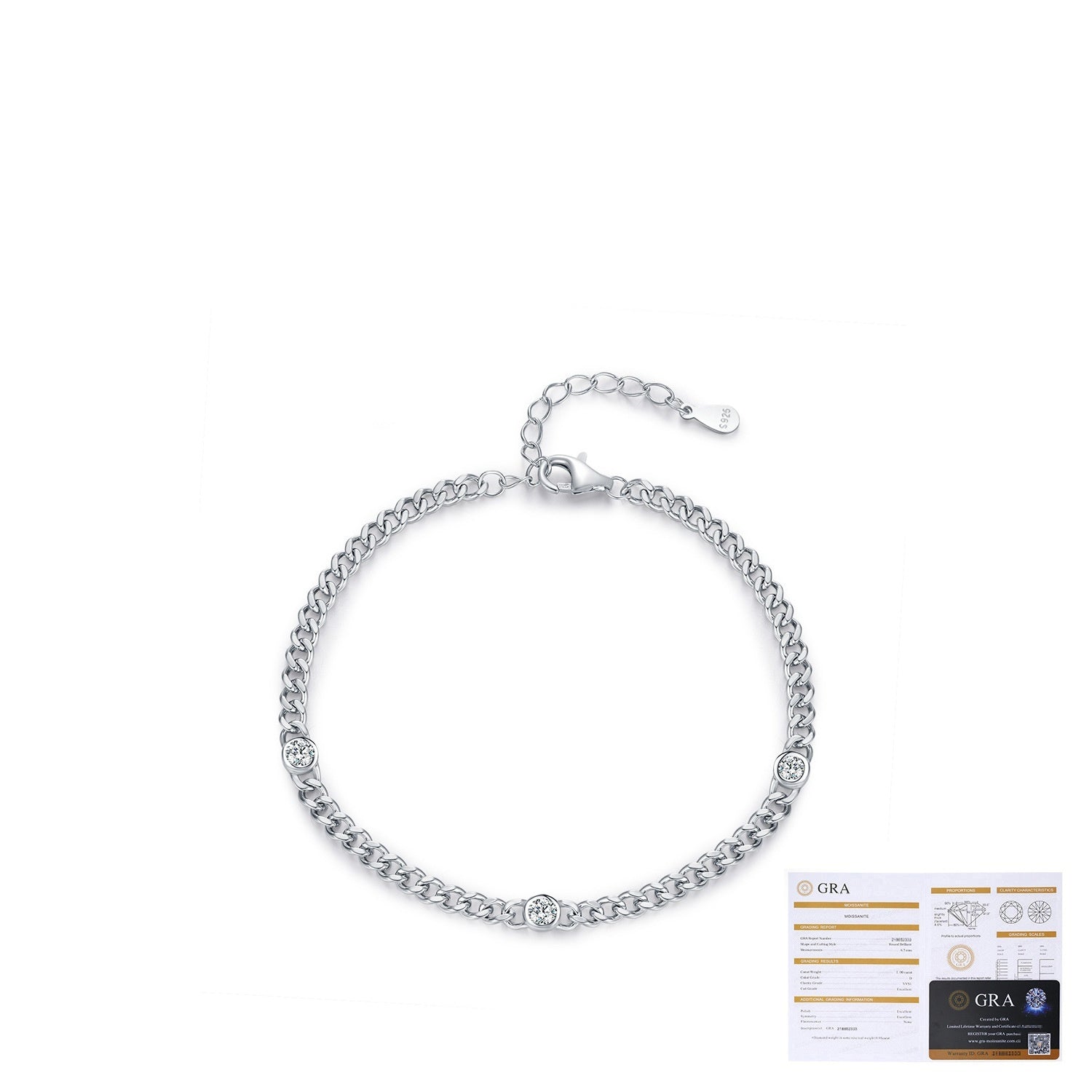 S925 Sterling Silver Japanese Style Personalized Punk Fashion Shining Diamond Bracelet Accessories For Women