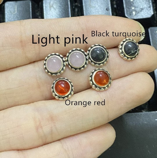 Sterling Silver Red Crystal zircon fashion old Earrings
