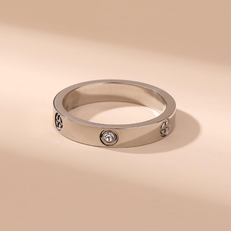 Titanium Steel Ring For Women, Female Style, Non-fading, Cold Style, Light Luxury, Diamond-embedded