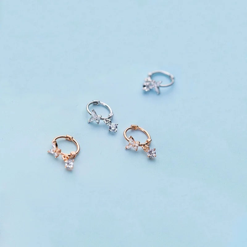 Diamond Butterfly-patterned Short Style S925 Silver Ear Clip Women