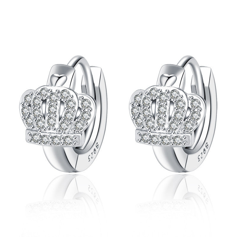 Japanese Style Artistic Diamond Crown Ear Clip Women