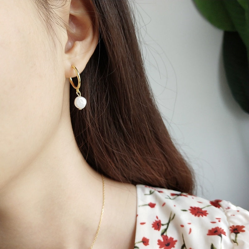 Korean Style Irregular Freshwater Pearl Earrings Women