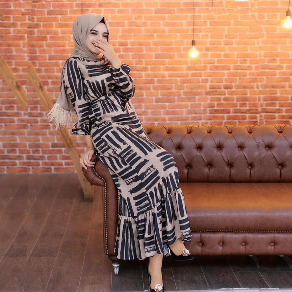 Printed Long Elegant Plain Tunic Dress