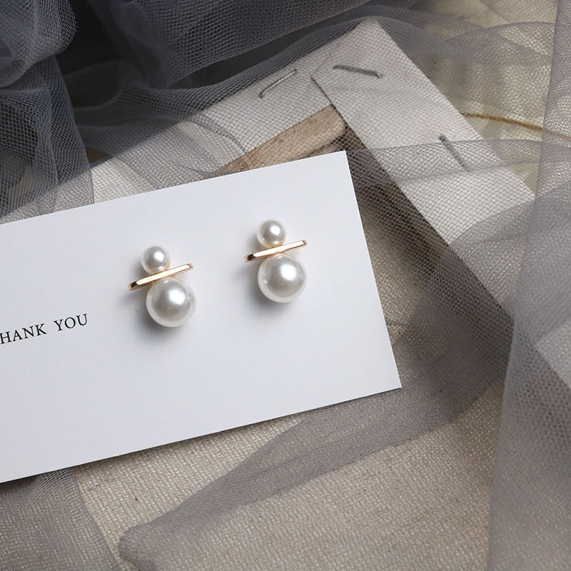 Trendy Sterling Silver Needle Stud Earrings For Women Korean Style Popular