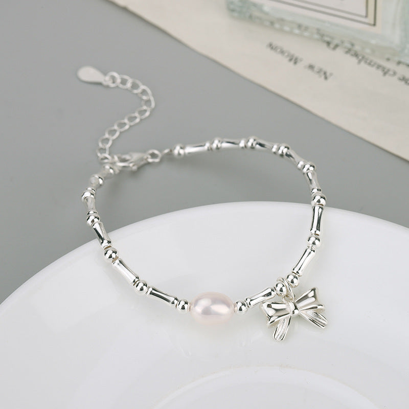 Cold Style Pearl Bow Bracelet