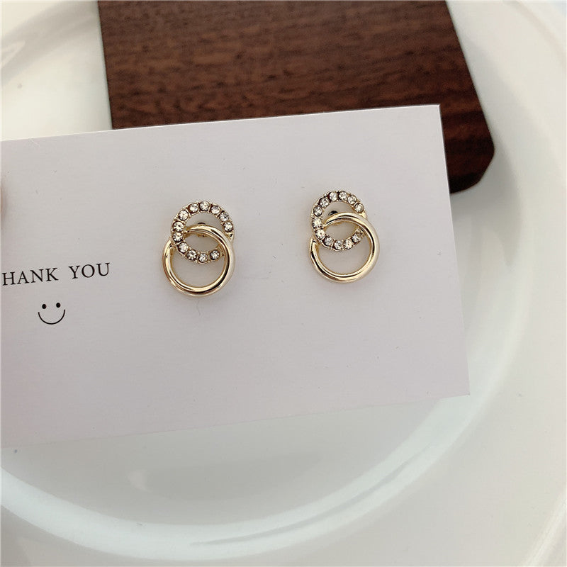 Trendy Sterling Silver Needle Stud Earrings For Women Korean Style Popular