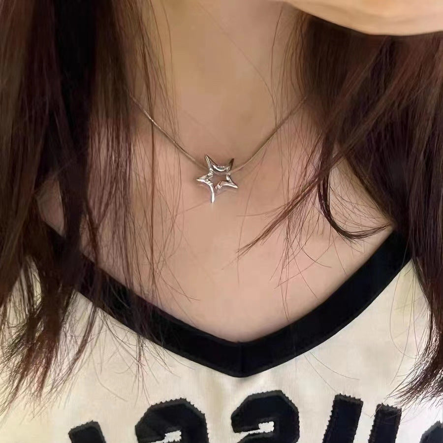 Silver Starfish Style High Sense Autumn And Winter New Necklace For Women