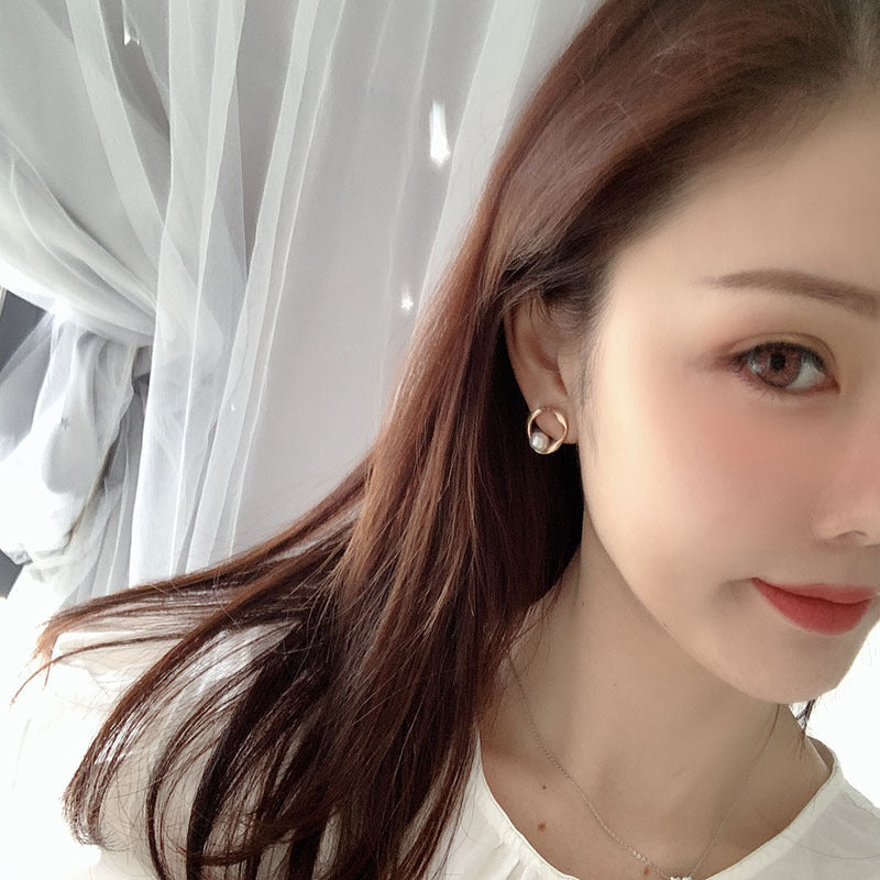 Trendy Sterling Silver Needle Stud Earrings For Women Korean Style Popular