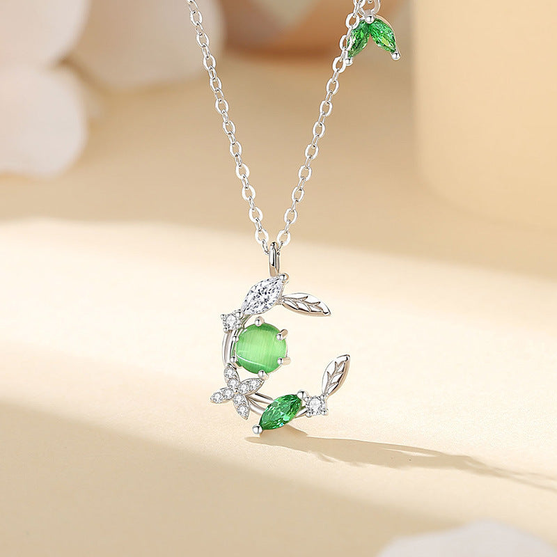 S925 Sterling Silver Ivy Necklace For Women Mori Style