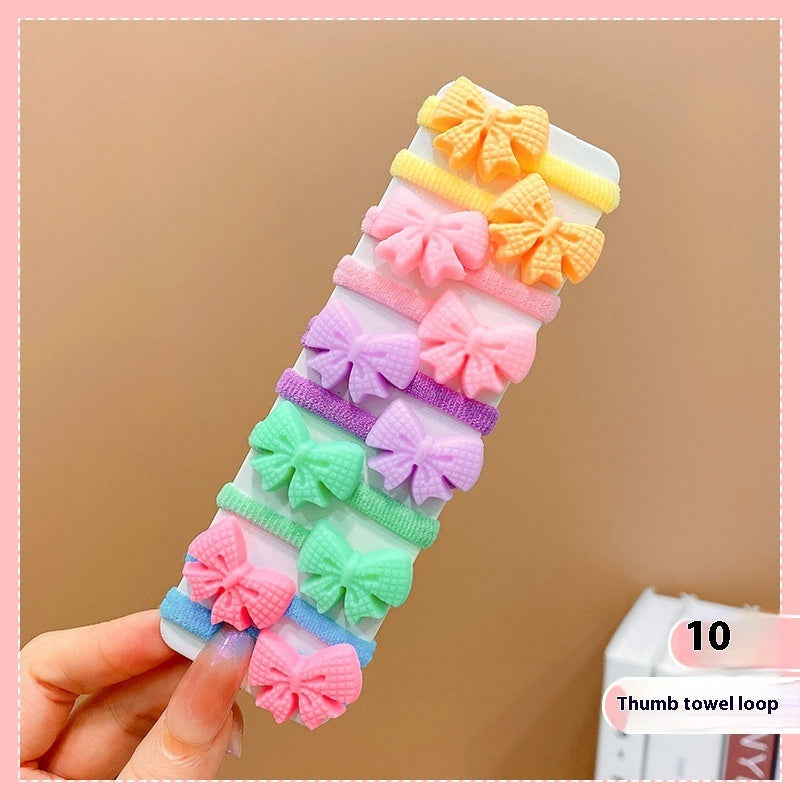 Rubber Band Female Hair-binding Children's Cartoon Hair Band Cute Baby Hair Friendly String Hair Rope Headdress
