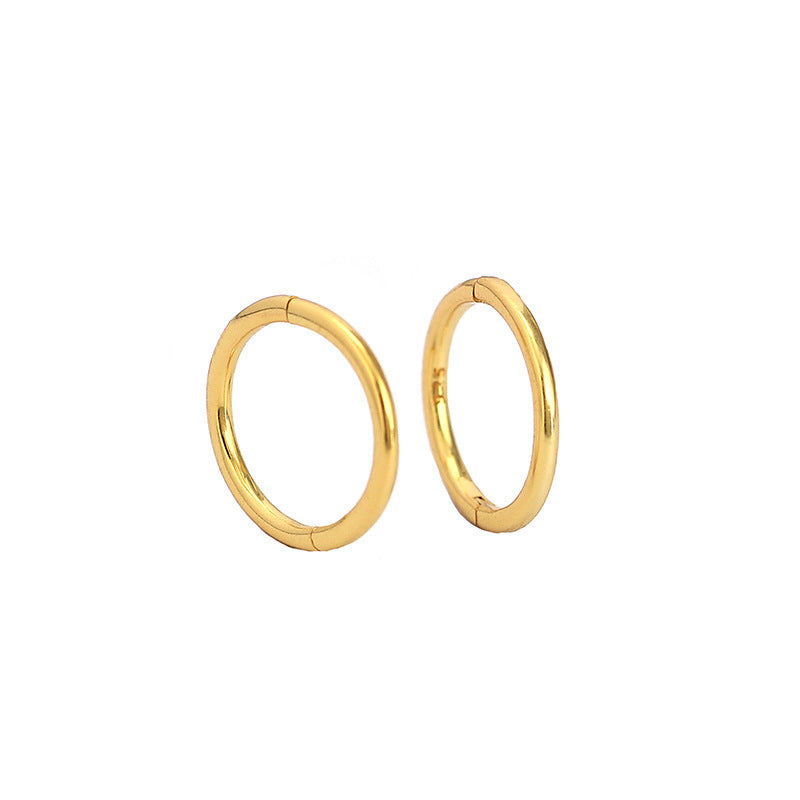 Puncture Jewelry S925 Sterling Silver Ins Style Geometric Round Earrings For Women