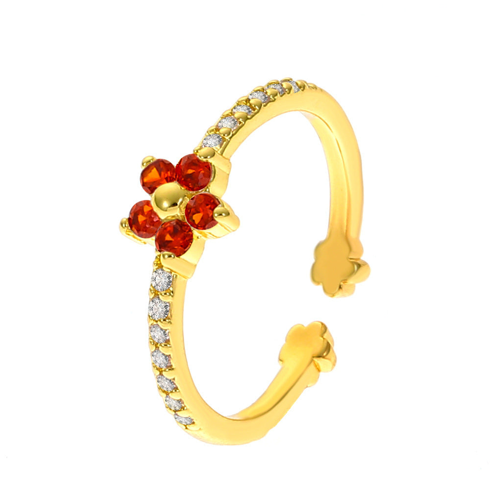 Full Diamond Flower Ring For Women South Korea Spring Affordable Luxury Style