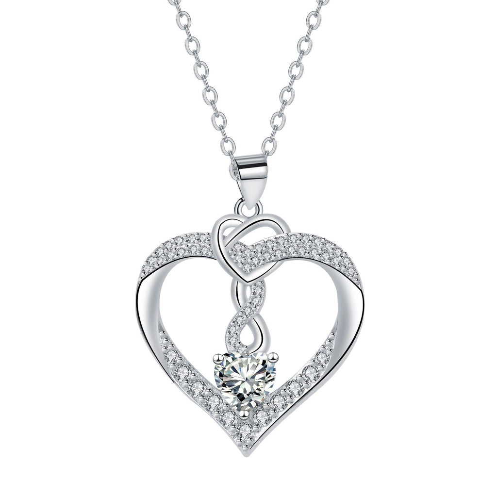 Fashion European And American Style Heart-shaped Pendant Necklace Elegant High-grade Jewelry For Women