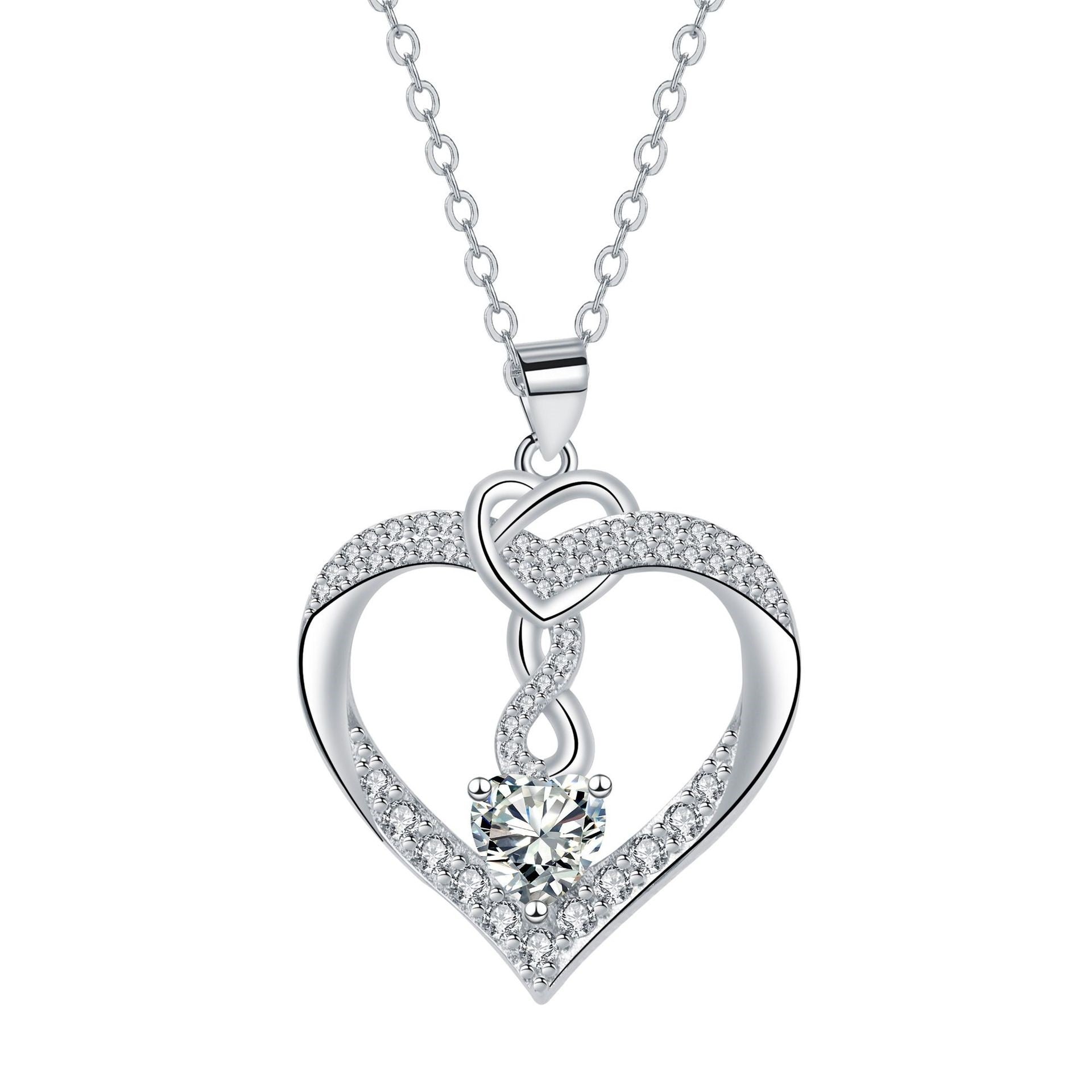 Fashion European And American Style Heart-shaped Pendant Necklace Elegant High-grade Jewelry For Women