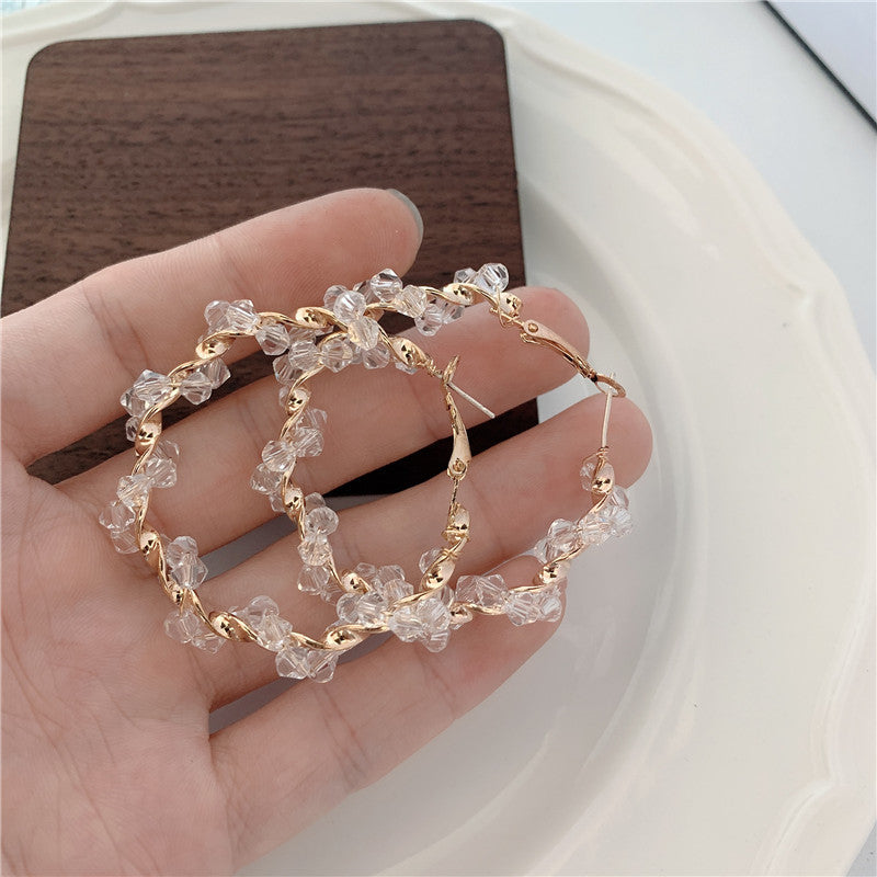 Trendy Sterling Silver Needle Stud Earrings For Women Korean Style Popular