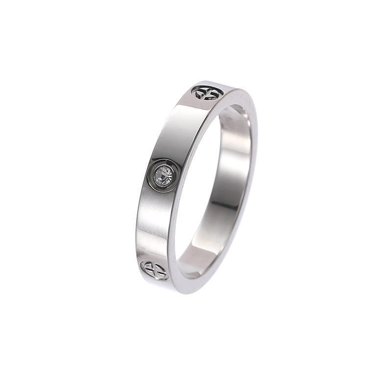 Titanium Steel Ring For Women, Female Style, Non-fading, Cold Style, Light Luxury, Diamond-embedded