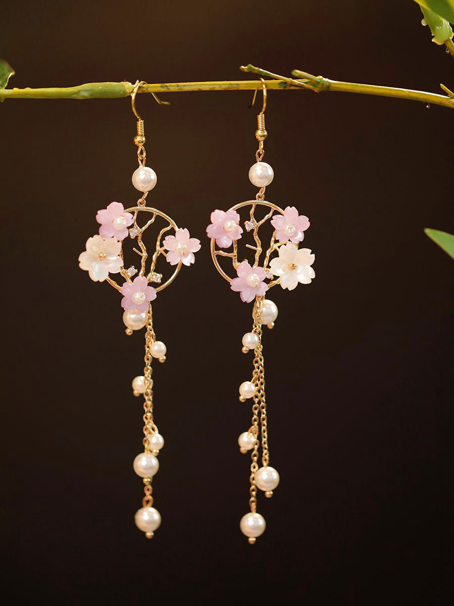 Women's Classic Style Long Tassel Qipao Ancient Style Earrings