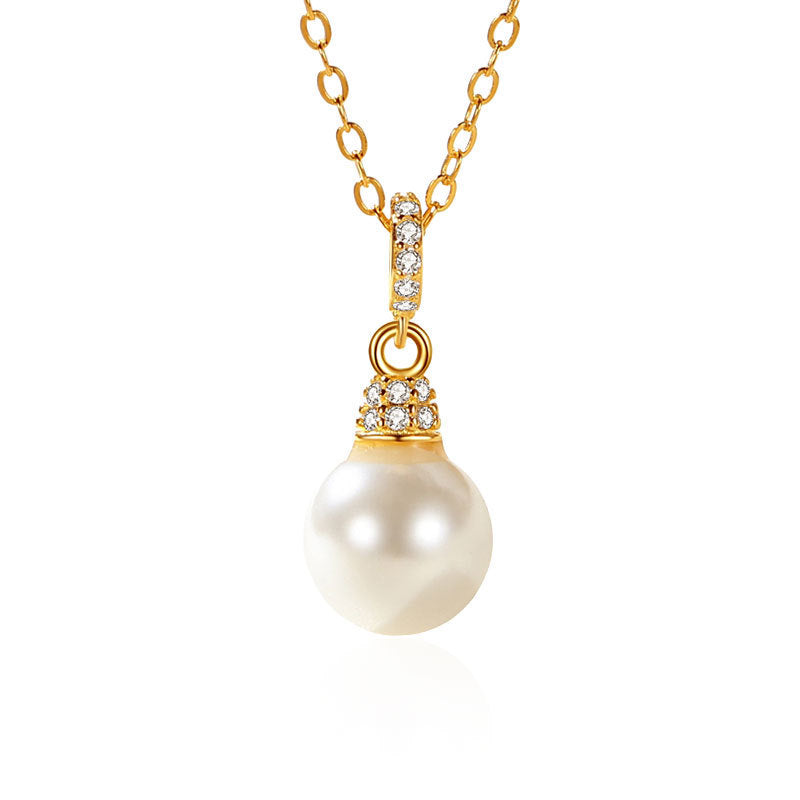 S925 Silver Fashion Affordable Luxury Style Pearl Necklace For Women Rhinestone Zircon