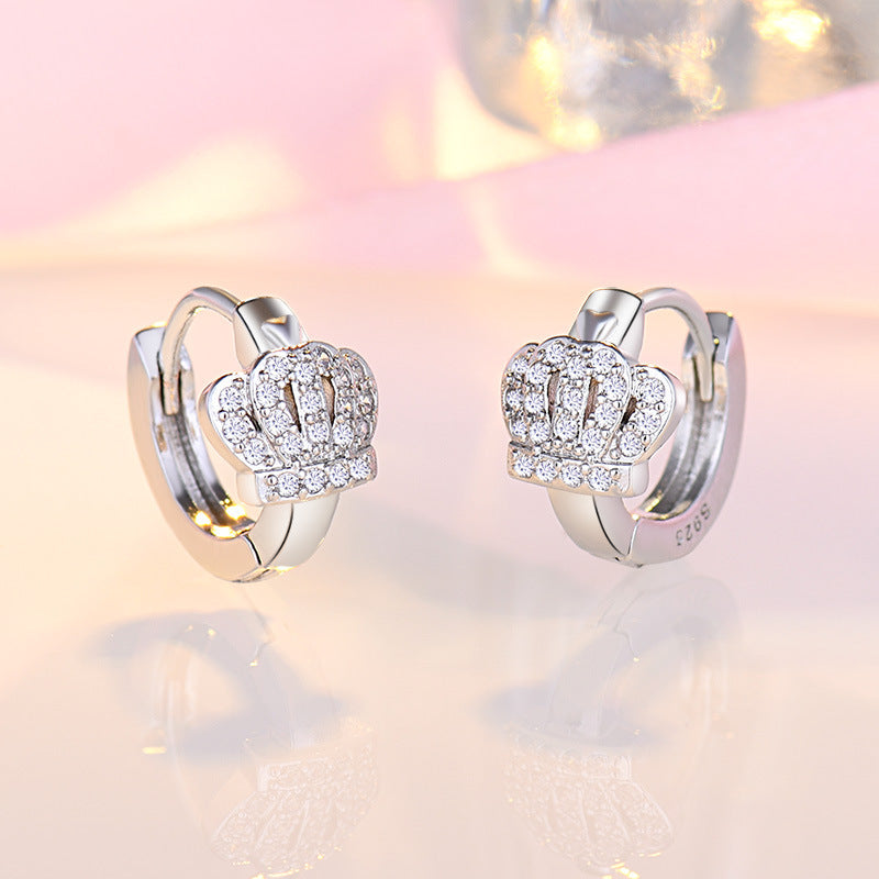 Japanese Style Artistic Diamond Crown Ear Clip Women