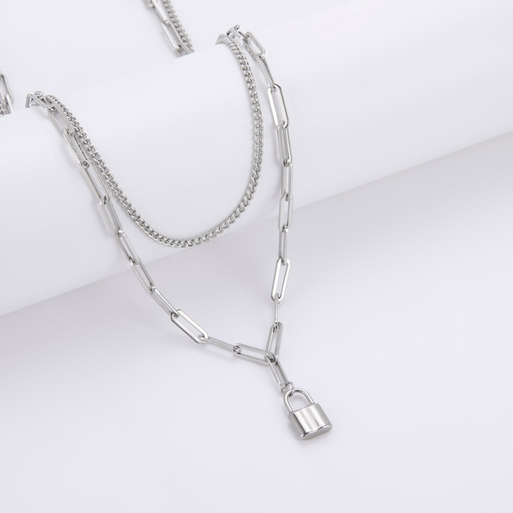 European And American Style Double-layer Necklace Twin Style Men And Women Same Style