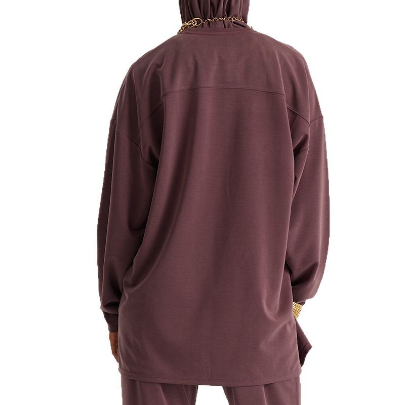 Middle Eastern Muslim Women's Loose Outerwear Long Sleeve Pants Suit