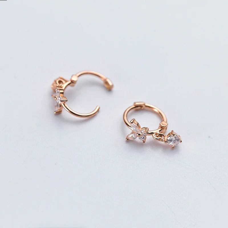 Diamond Butterfly-patterned Short Style S925 Silver Ear Clip Women