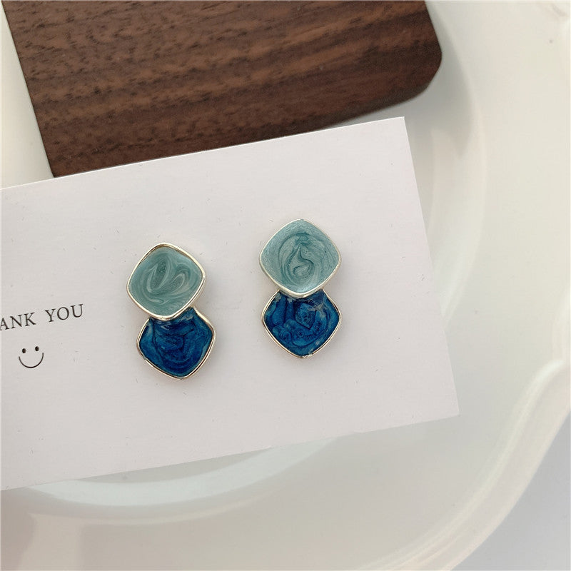 Trendy Sterling Silver Needle Stud Earrings For Women Korean Style Popular