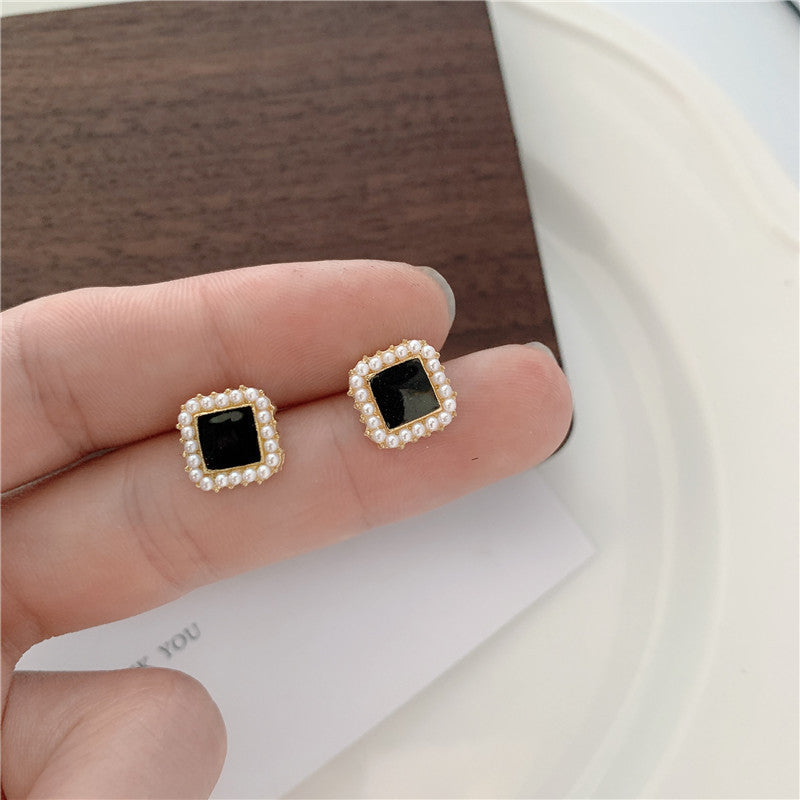 Trendy Sterling Silver Needle Stud Earrings For Women Korean Style Popular