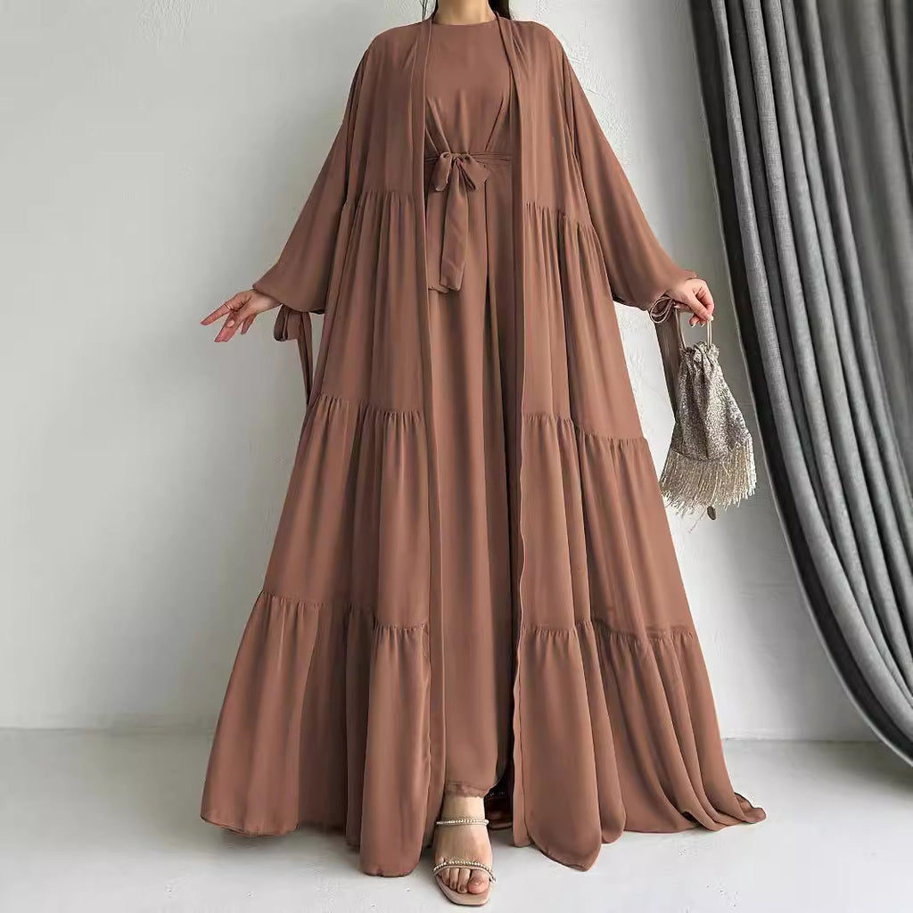 Muslim Solid Color Vest Dress Fashion