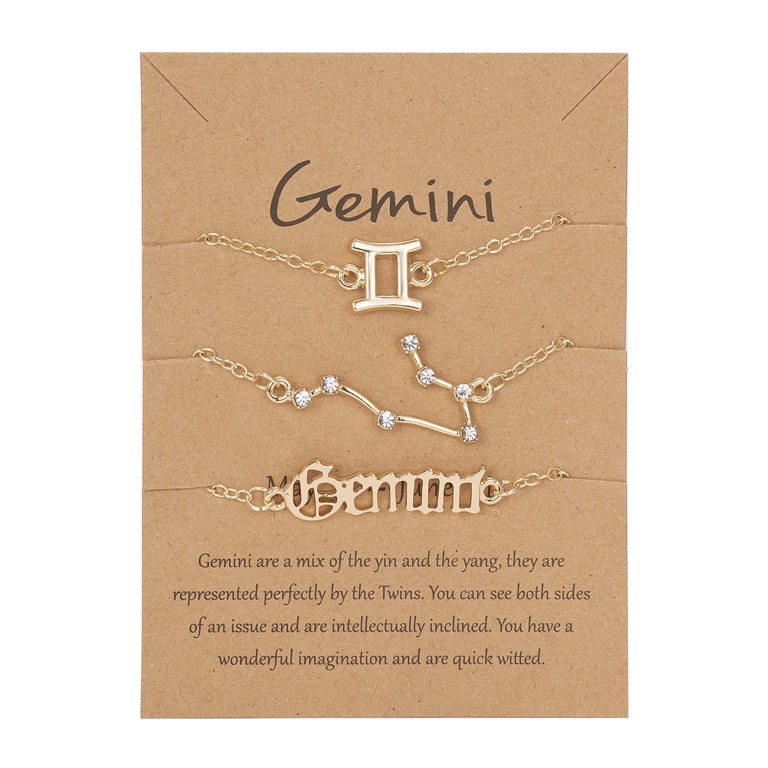 Symbol Star Old English Astrology Bracelet Set Of 3