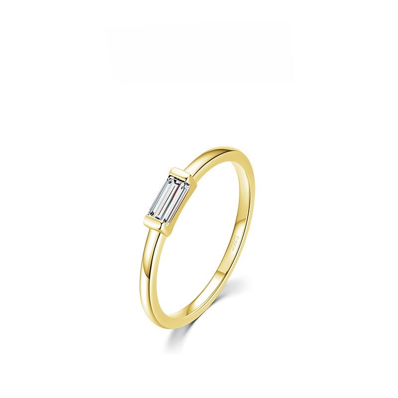 Simple Cold Style Zircon Ring Women