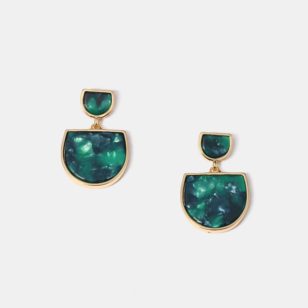 European And American Style Acetic Acid Earrings Round Face Thin Women