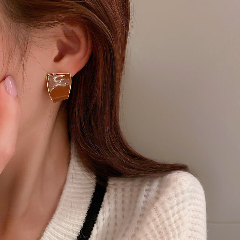 Retro Hong Kong Style Personality Temperament Earrings Women