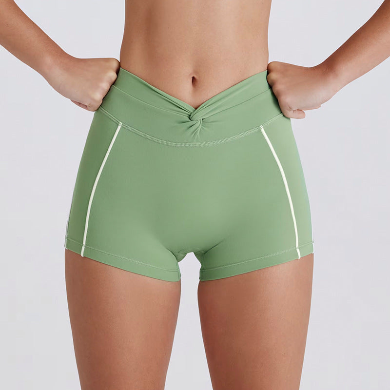 Peach Hip Color Matching Belly Contracting And Close-fitting Yoga Pants Women