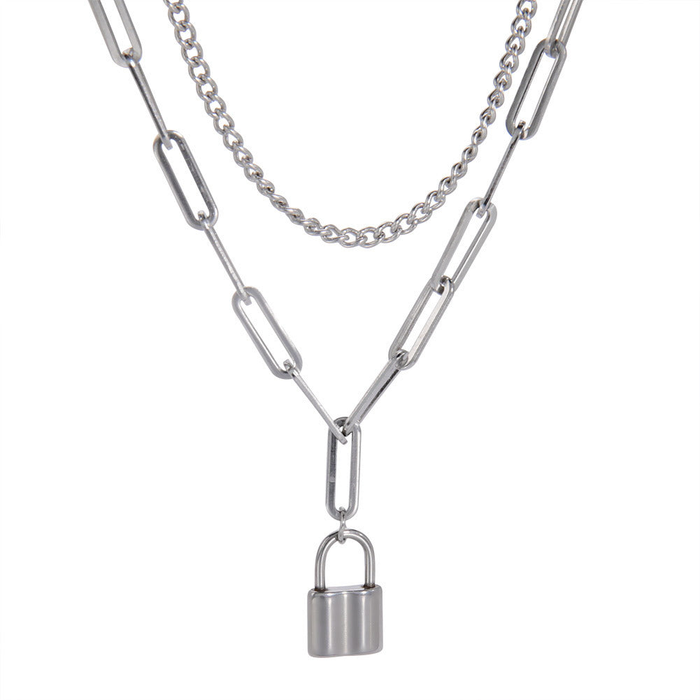 European And American Style Double-layer Necklace Twin Style Men And Women Same Style