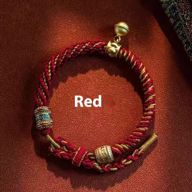Tibetan Style Six-character Mantra Handmade Weaving Ethnic Style Bracelet