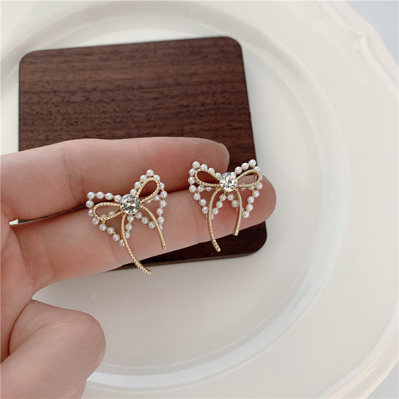 Trendy Sterling Silver Needle Stud Earrings For Women Korean Style Popular