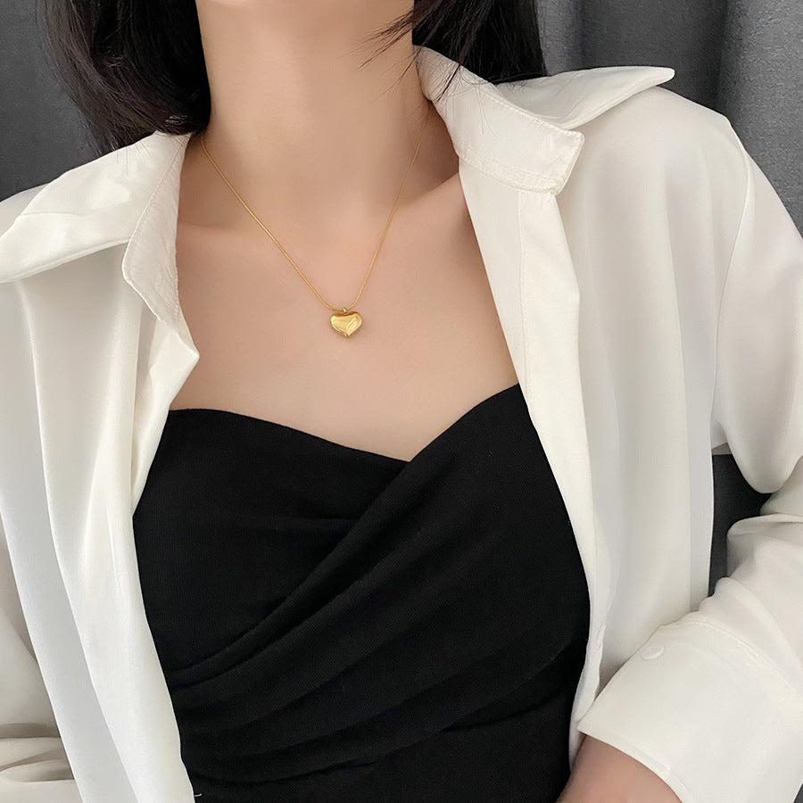 Gold Love Titanium Steel Necklace For Women Ins Cold Style