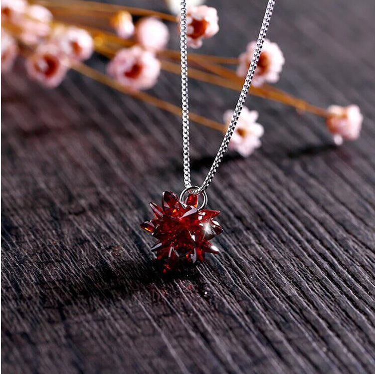 Zircon Small Flower Korean Style Hot Short Necklace Women