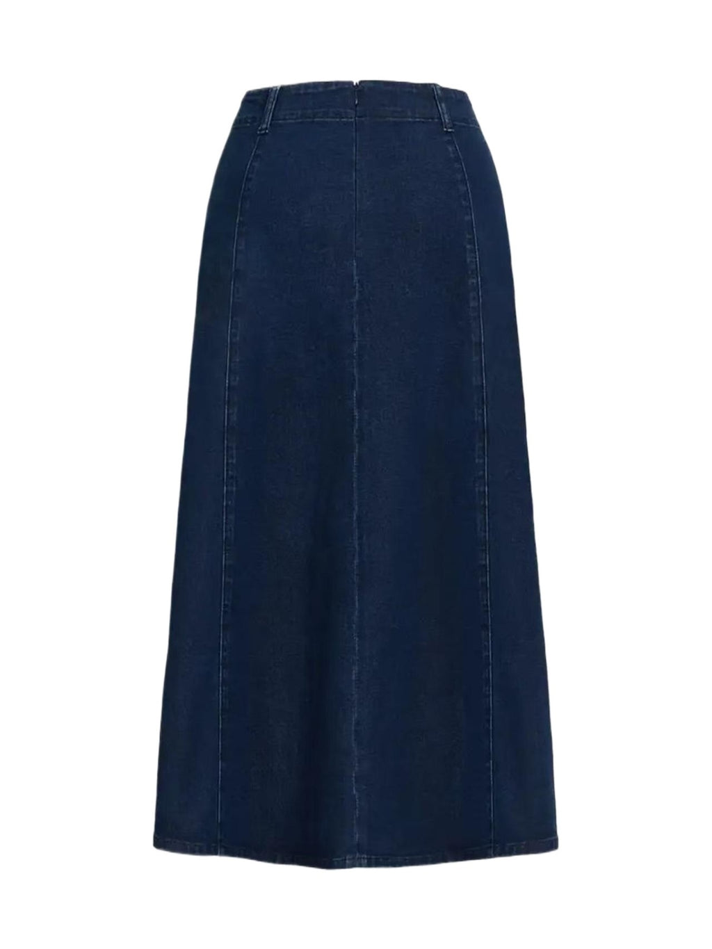 2025 Spring New Women's High Waist Loose A-line Cowboy Skirt, Medium Length Elastic Casual Solid Color Skirt, Elegant For Office And Daily Wear, Fashionable Style Smooth, Cowboy Fabric Washable