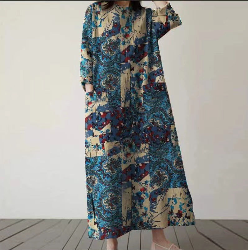 Women's Clothing Retro Pullover Loose Dress