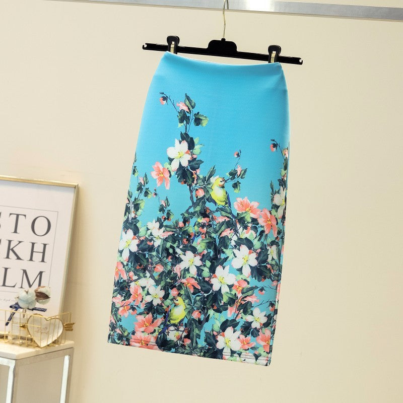 Court Women's Printed Wear Pencil Sheath Skirt