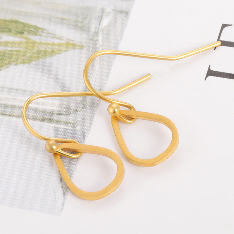 Korean Style Simple Stainless Steel Drop Earrings Women