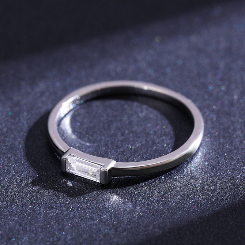 Simple Cold Style Zircon Ring Women
