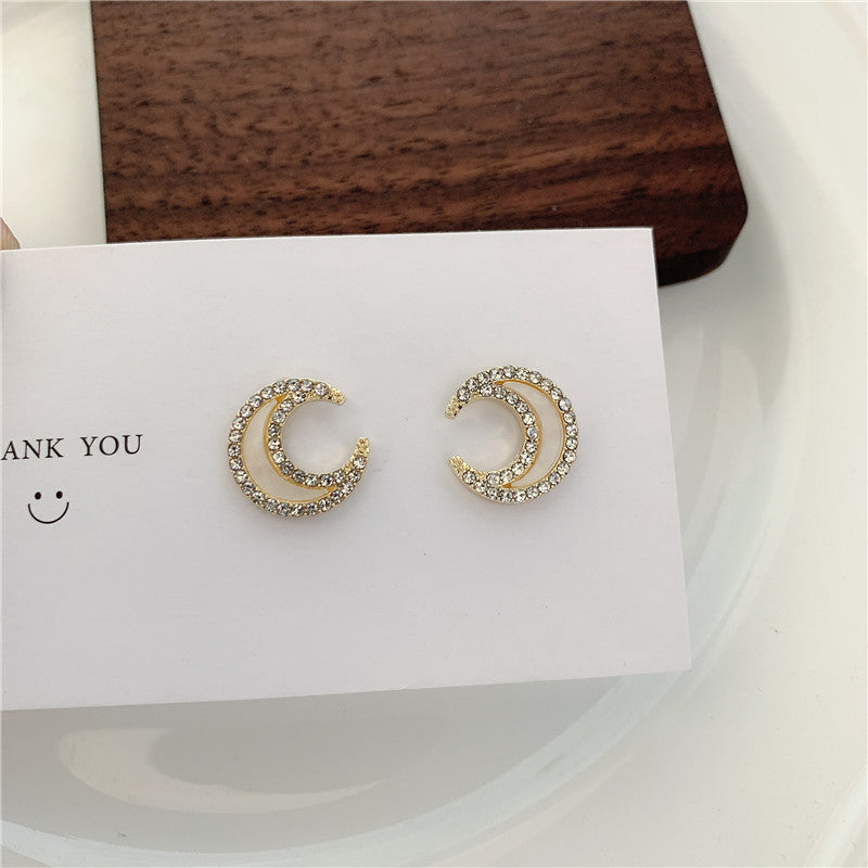Trendy Sterling Silver Needle Stud Earrings For Women Korean Style Popular