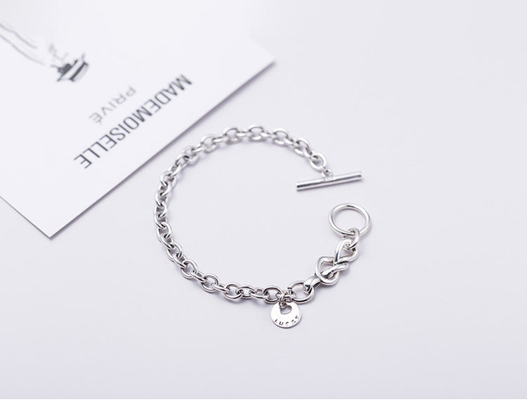 S925 Whole Body Sterling Silver Vintage Old Love Round  Thai Silver Bracelet