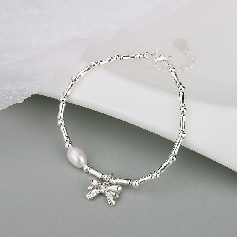 Cold Style Pearl Bow Bracelet