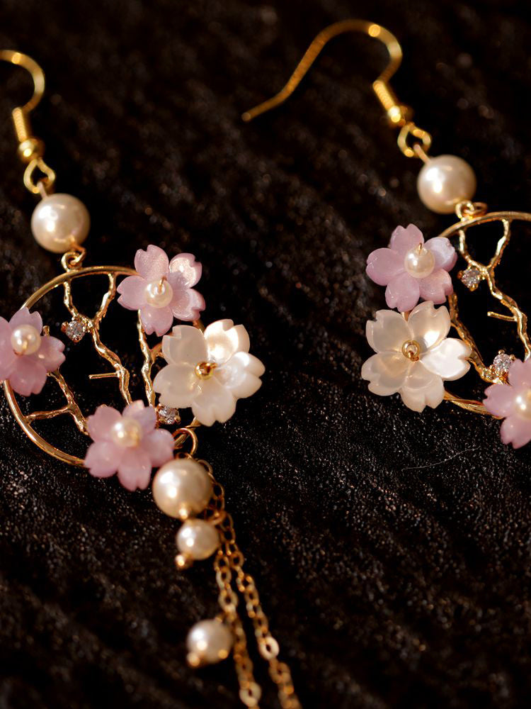 Women's Classic Style Long Tassel Qipao Ancient Style Earrings