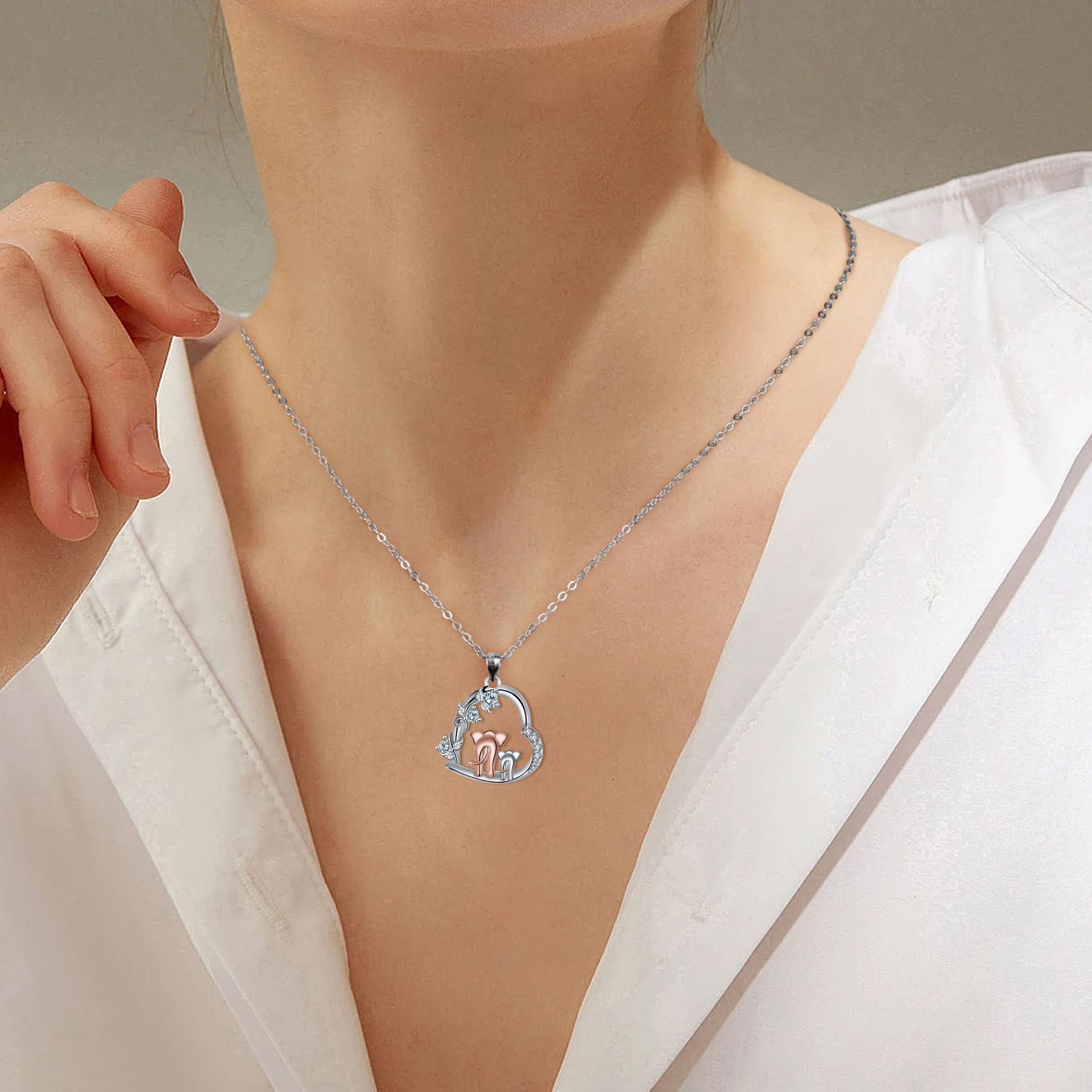 Elephant Necklace For Women Light Luxury Minority High-grade European And American Style